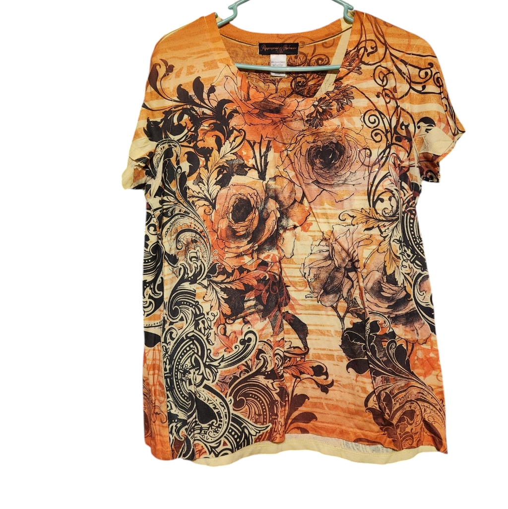 Appropriate Behavior Sz Xl Floral Embelished Top